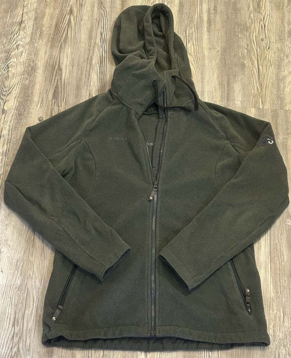 Mammut Women's Green Full Zip Hooded Fleece Jacket Size M